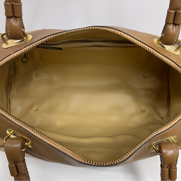 Vintage Caprice Leather Snakeskin Canvas Doctors Bag Brown Earth Tones - Picture 8 of 13